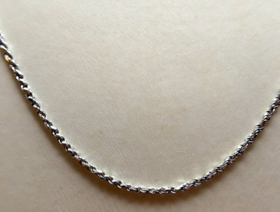 14K Weißgold gedrehtes Seil Kette Halskette (18 Zoll), 4 g, 1,7 mm, GRATISgfBx Wert 8 $