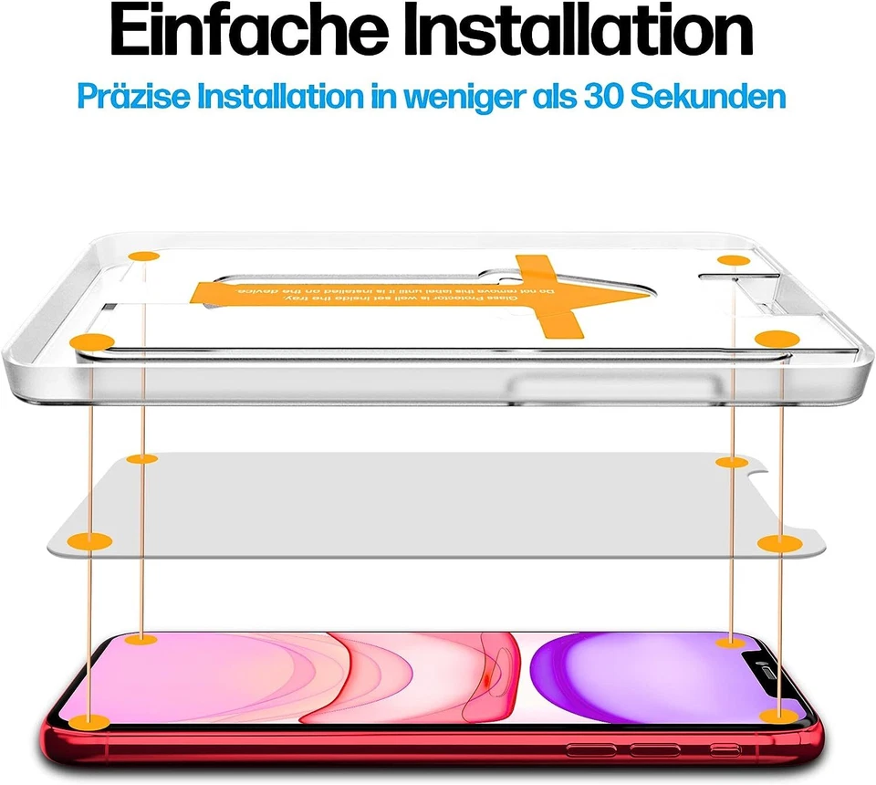 2x Real Glass For iPhone 15 14 13 12 Pro Max Armor Screen Protector With Attachment Aid - Image 2 of 4