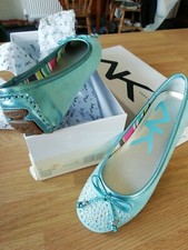 Anne Klein Sport "Builtin" Turquoise Blue Ballet Shoes Flats Pumps US6 UK3 3.5 4