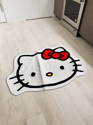 Hello Kitty Cartoon Floor Mat Modern Area Rug Living Room Accent Wool Carpet