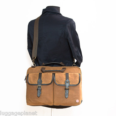 Token Waxed Canvas Knickerbocker Slim 15'' Laptop Bag Brief TK-733