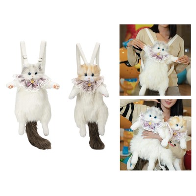 Cute Stuffed Cat Shape Backpack Stuffed Toy Practical Creative Comfortable