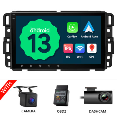 OBD2+CAM+DVR+For Chevy GMC Buick GMA13 Android 13 Car Stereo GPS Nav CarPlay USB