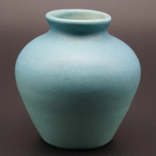 Van Briggle pottery little blue vintage vase 3.5" H