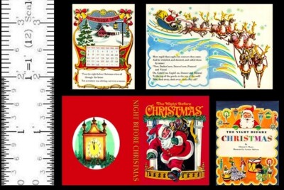 1:6 SCALE MINIATURE BOOK THE NIGHT BEFORE CHRISTMAS RED PLAYSCALE