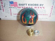 Green Glitter Flame Shift Knob 2 18 Made In The U.s.a. Green Glitter Flame Shift Knob 2 18 Made In The U.s.a.