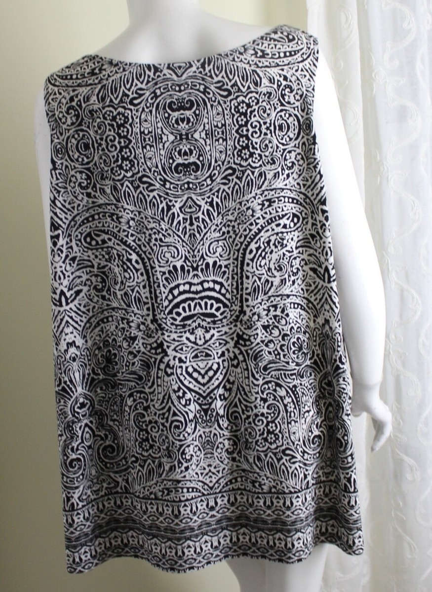 Susan Graver Sz 3X Black White Graphic Art-to-Wear Knit