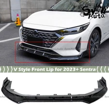 2024+ Nissan Sentra Gloss Black V Style Front BUMPER Lip Splitter Kit 3PCS ABS