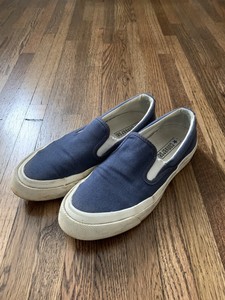 navy blue slip on converse
