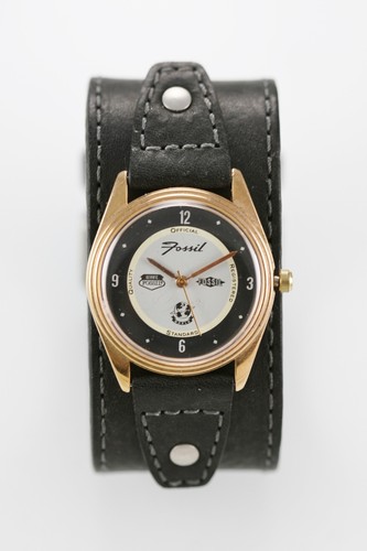 watch mens steel stainless copper leather black water resist