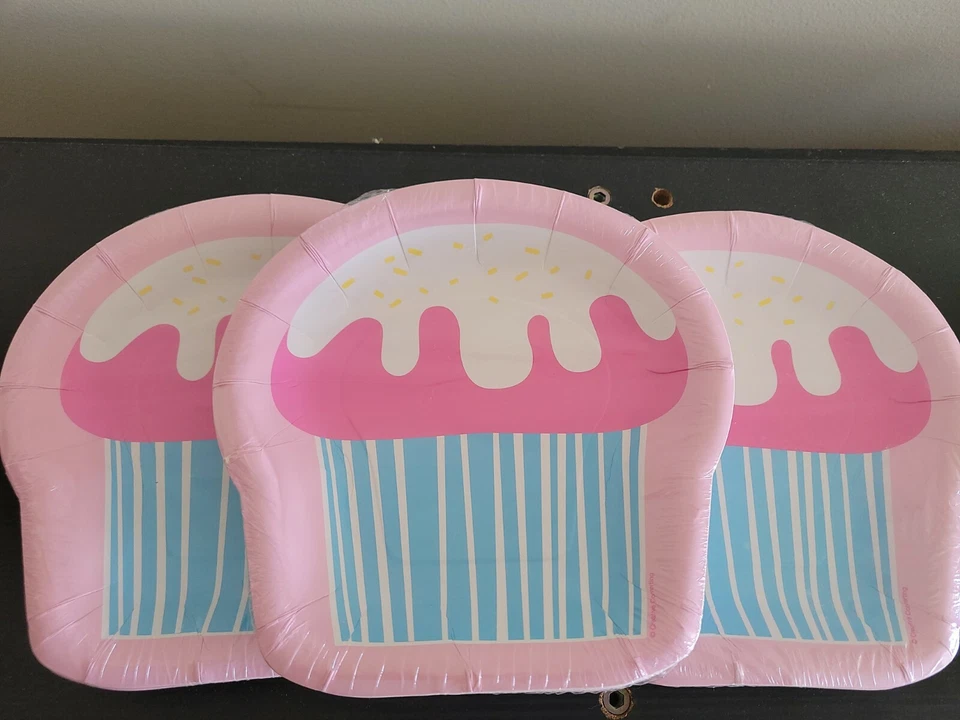 Yummy Cupcake Party  Kids Birthday Party 8 x 8 Paper Dessert Plates 24 pc.  - Image 2 of 3