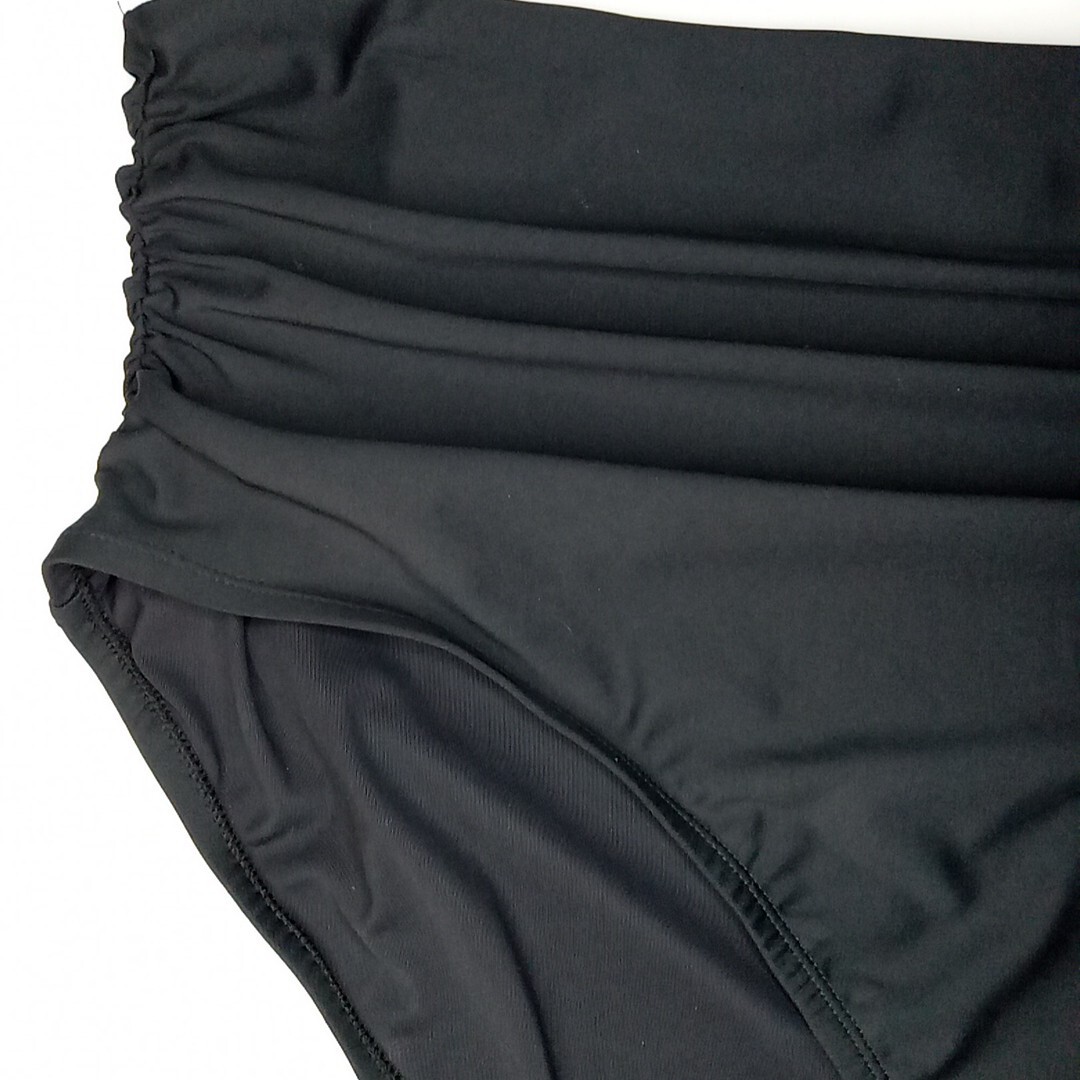 Bas De Maillot De Bain Time & Tru Grande Taille 3X - Haute Taille, Contrôle Ventre, Noir Mesh