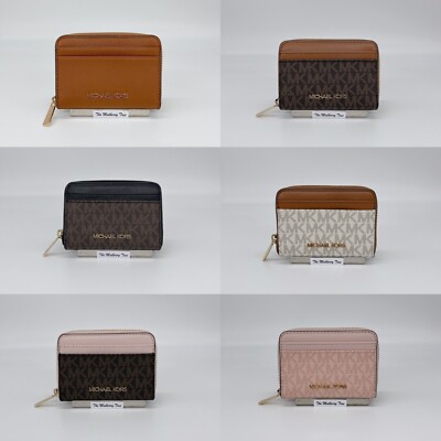 Michael Kors Jet Set Travel MD ZA Card Case Wallet PVC Solid MK