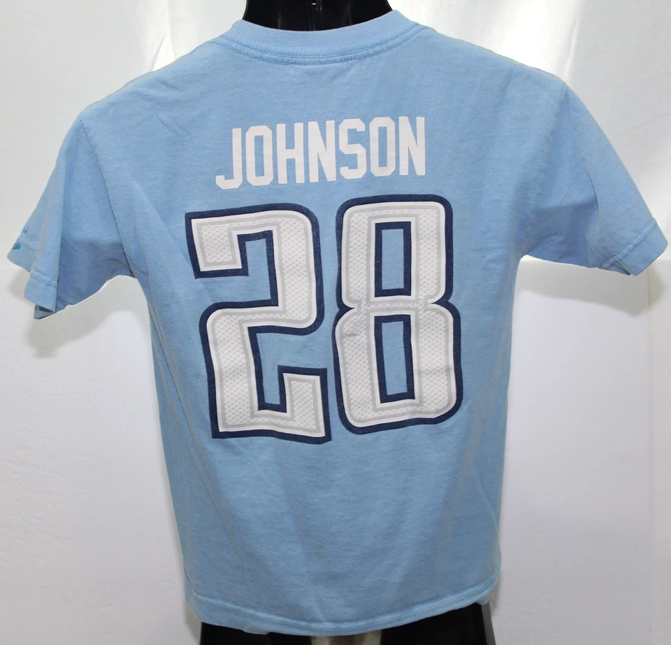 Camiseta Vintage Tennessee Titans #28 Chris Johnson Reebok NFL Jersey Juvenil Pequena - Imagem 3 de 4