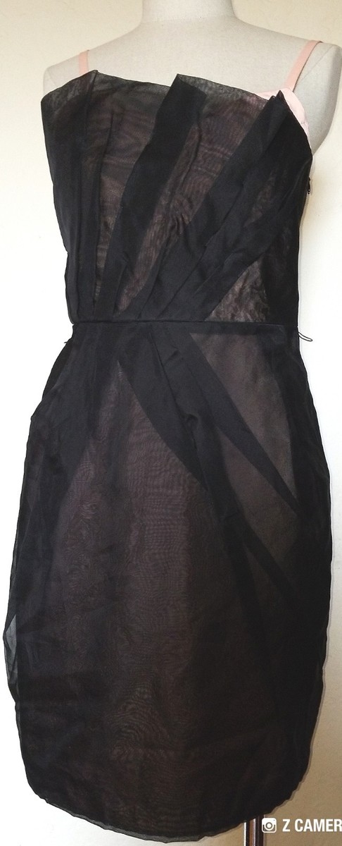 marc jacobs black cocktail dress MARC BY MARC JACOBS BLACK COCKTAIL KNEE LONG DRESS 6 M MEDIUM GOLD BACK ZIPPER