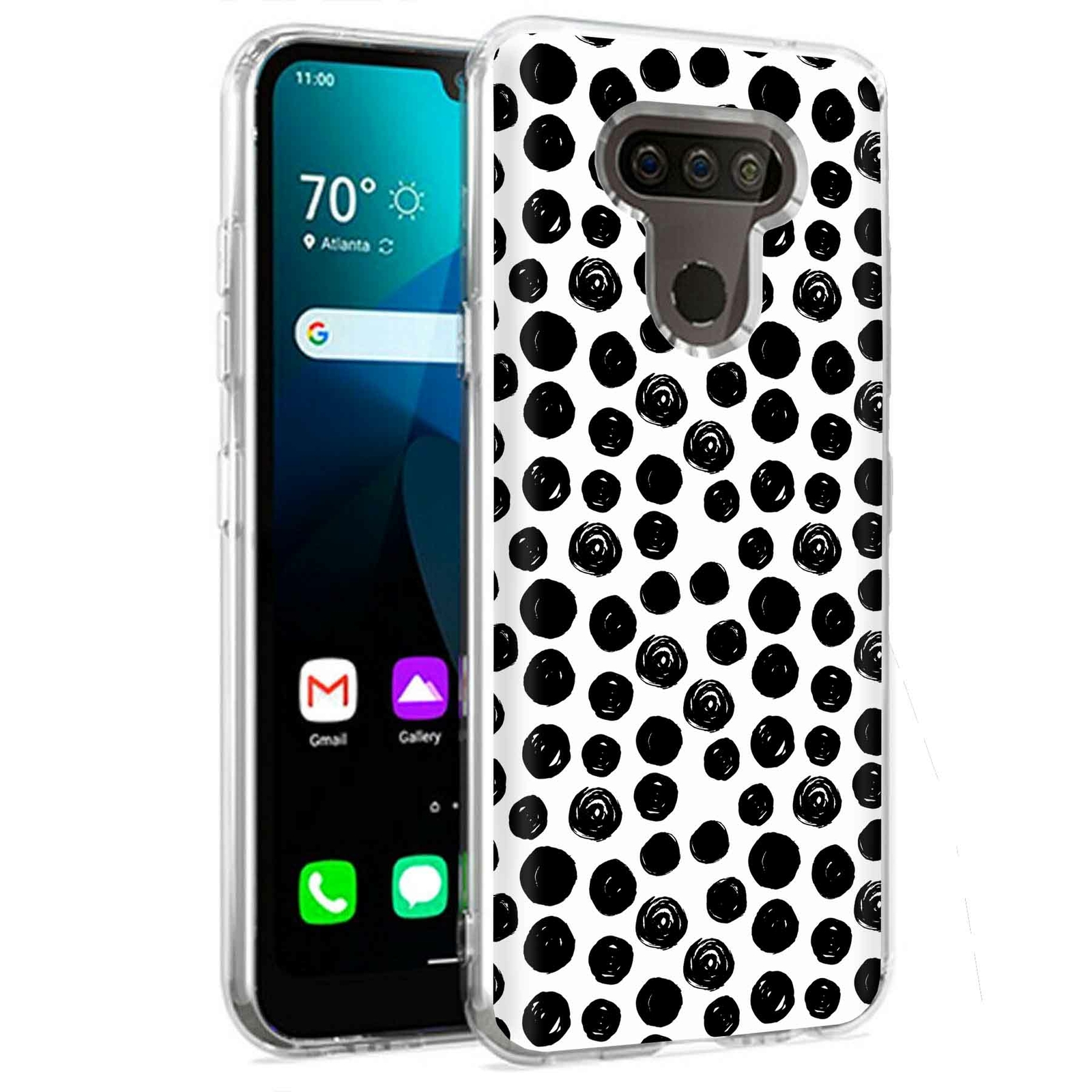 Funda de teléfono para LG Harmony 4, Premier Pro Plus, K41, impresión de lunares 8
