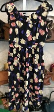 PRADA Sleeveless Silk Floral Dress w/Asymmetrical Ruffle Top Sz 42/US 6 $2300