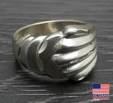 Sterling Silver Double Scalloped Diamond Cut Wider Dome Band Ring Size 5.5