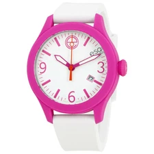 ESQ Movado ONE Unisex Watch 42MM Case White Rubber Strap Swiss Quartz Wristwatch