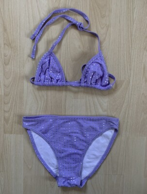 Mädchen-Bikini Flieder/Lila Sternen-Design Alter 8/9 Jahre. Neu ohne Etikett