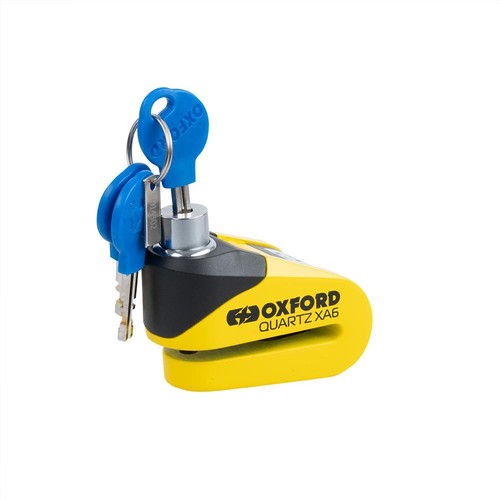 Oxford Quartz XA6 Scooter Brake Disc Lock Yellow/Black 6mm Motorcycle Bike New - Picture 2 of 5