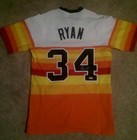 NOLAN RYAN autographed Original SANDKNIT Rainbow jersey HOUSTON ASTROS PSA DNA