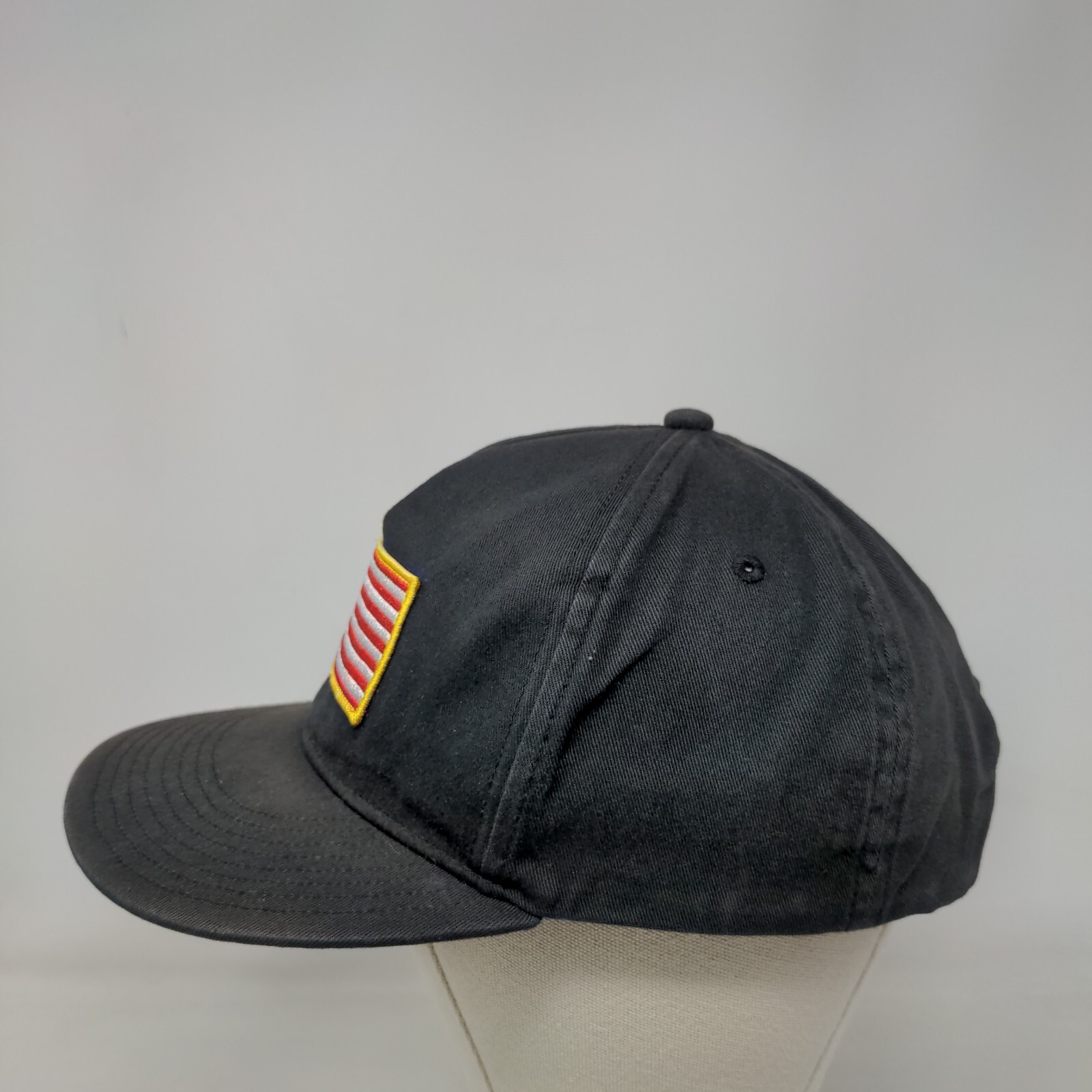 Quiksilver Flag Patch Snapback Hat Black OSFM Adj… - image 3