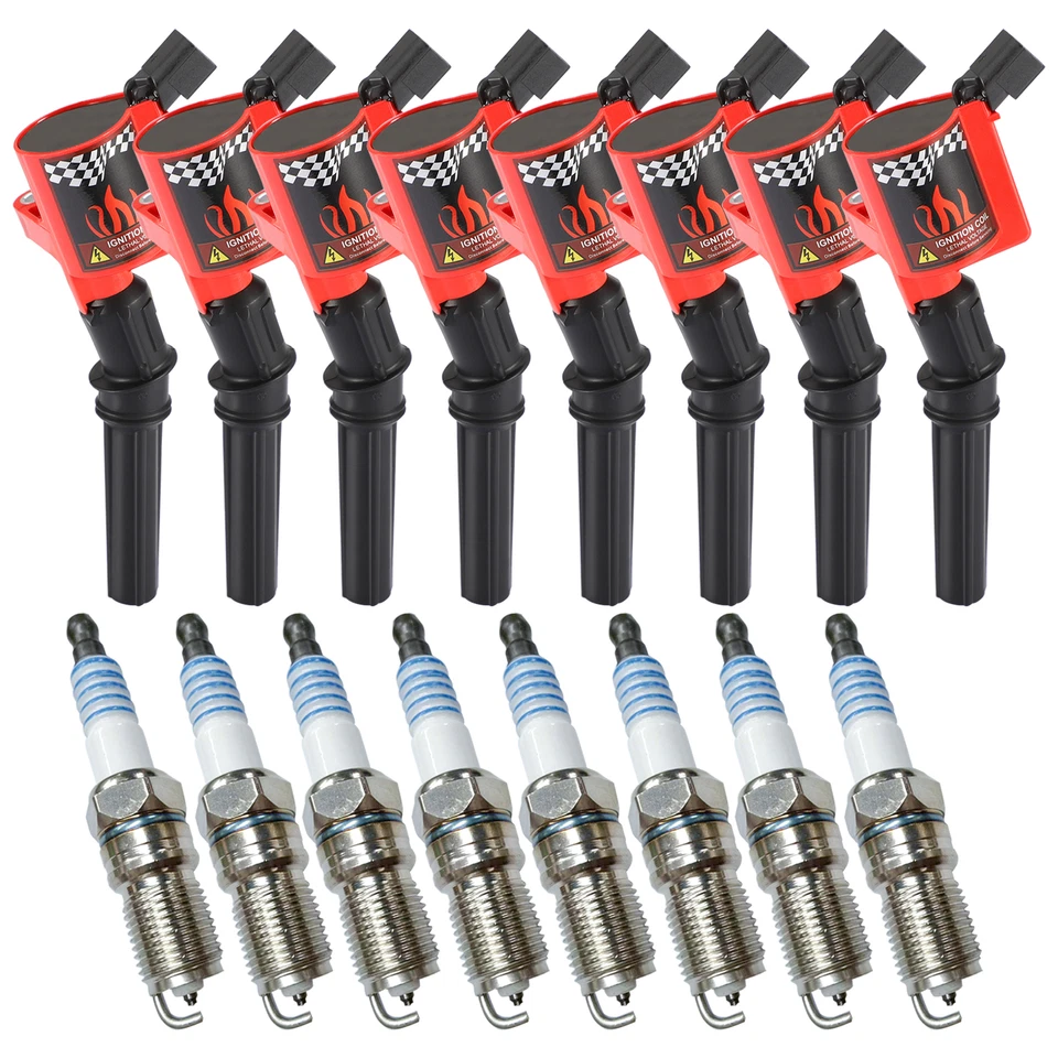 Paquete de 8 bobinas de encendido bujías de iridio DG508 juego de 8 para Ford Lincoln Mercury Foto 2 de 4
