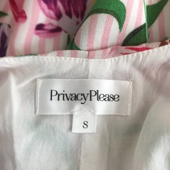 Privacy Please Bell Pink Floral Striped Halter Ne… - image 10