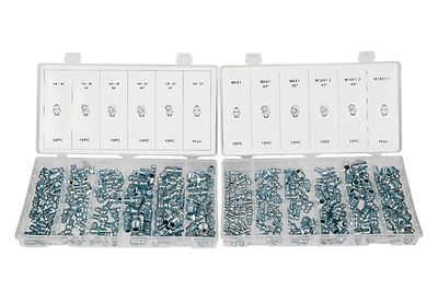 Zerk Fittings Assortment 220-Piece Metric &amp; SAE Grease Fitting