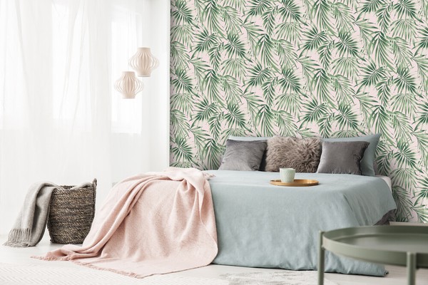 Eur 4,69/Qm / Tapete Graham&Brown 106569 Palmen BläTter Rosa GrüN Elegant Leaves-image