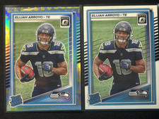 2025 Panini Optic Elijah Arroyo /199 Flex Emoji Prizm + Rookie Seattle S...