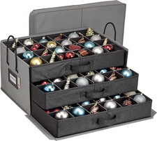 Christmas Ornament Storage Box with Dividers, Holds 72 Ornaments 3 Inch , Large