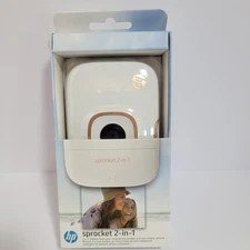 NEW IN BOX HP SPROCKET 2-IN-1 SMARTPHONE PRINTER+ INSTANT CAMERA PHOTO WHITE