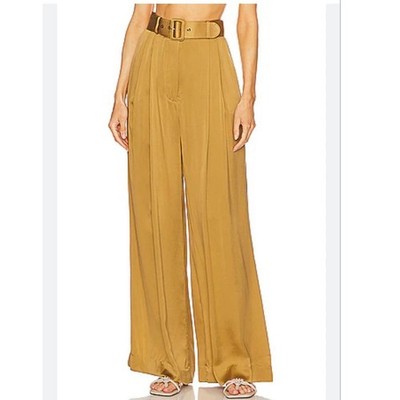 Zimmermann Women's Wide Legs Trousers Silk Tuck Pants Honung Size M / 2 NWT