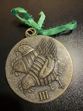 VTG Bronze Ornament 3rd IN SERIES TWELVE DAYS OF CHRISTMAS Matthews Int'l 1989