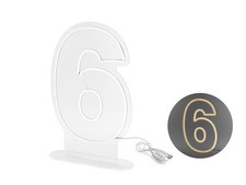 Neon LED - Zahl ''6'', weiß, 50cm