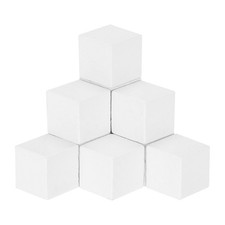100Pcs Crafts Wooden cube Square White Natural Solid Wood Crafts Blocks