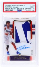 2019 National Treasures Terance Mann #149 Patch Auto Stars & Stripes PSA 9