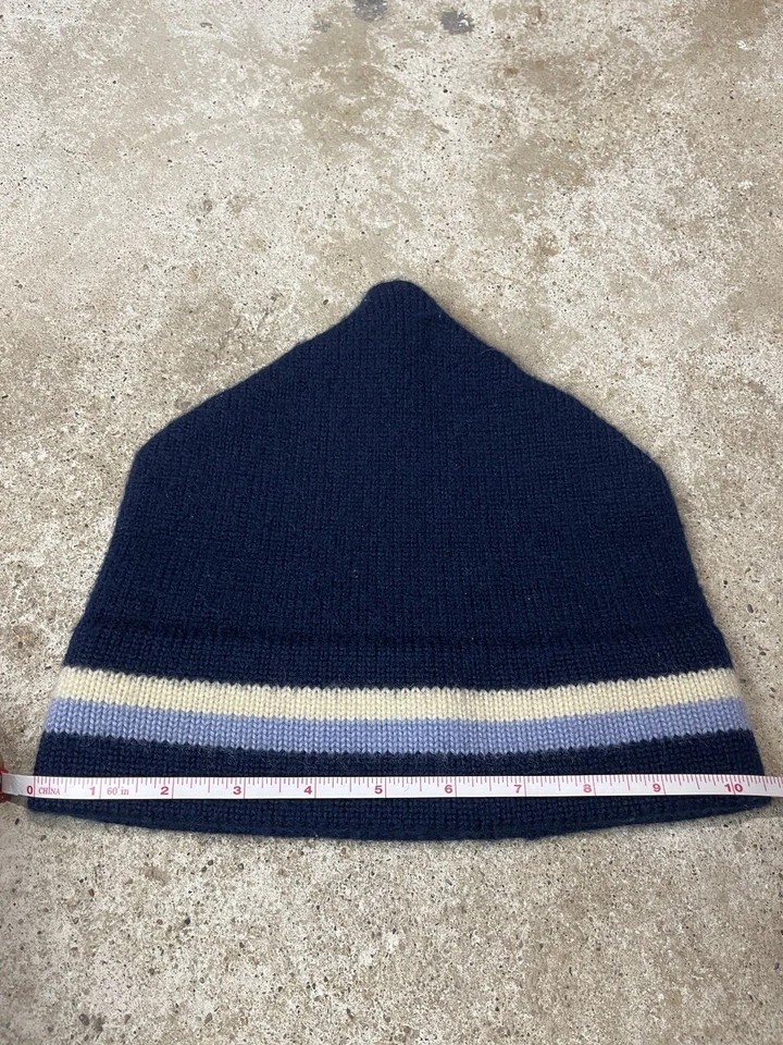 Gorro de invierno vintage años 50 60 tejido a rayas lana esquí sombrero adulto azul marino para hombre’s Foto 4 de 4
