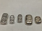 Silver Ingot Bullions Scrap Melt 2.51 Oz Bars Lot Bundle .999