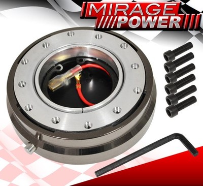 For Chevy Camaro Corvette Stingray ZR1 Z51 Z06 Short Slim Quick Release Gunmetal