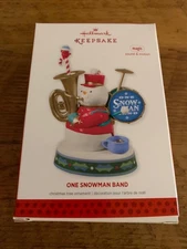 Hallmark Keepsake Ornament 2013 One Snowman Band Magic Motion Sound NIB