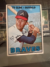 1967 TOPPS #591 TY CLINE ATLANTA BRAVES HI# BASEBALL CARD EX