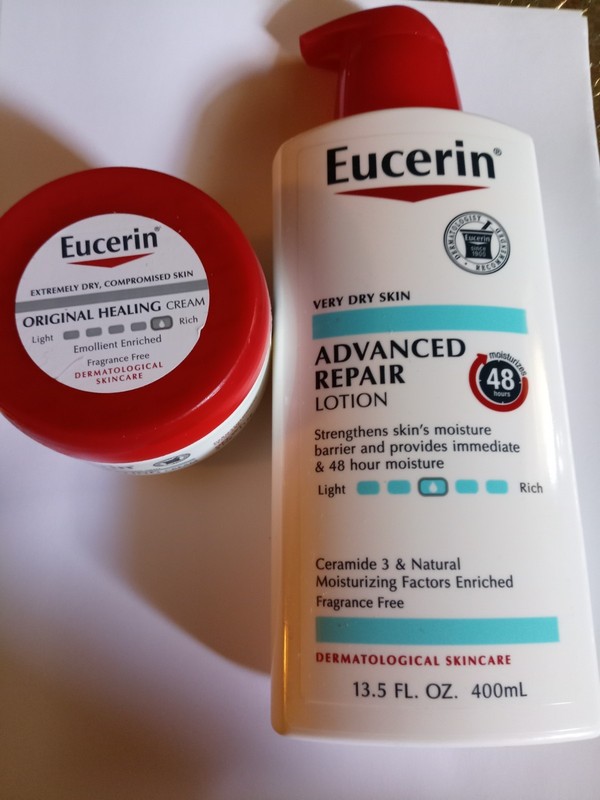 2 PK Eucerin, Advanced Repair Lotion, 13.5 fl oz (400 ml & Healing Cream 4oz