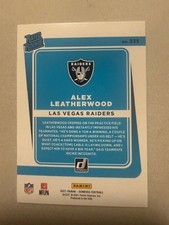 2021 Panini Donruss Rated Rookie Alex Leatherwood Las Vegas Raiders #335 Rookie