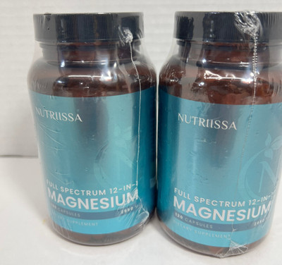Lot of 2 Nutriissa 12-in-1 Full-Spectrum Magnesium Complex   2950 mg EXP 11/2028