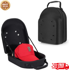 Baseball Cap Carrier Hat Box Travel Case for Hats Caps Fits 6 Hats Black Zipper.