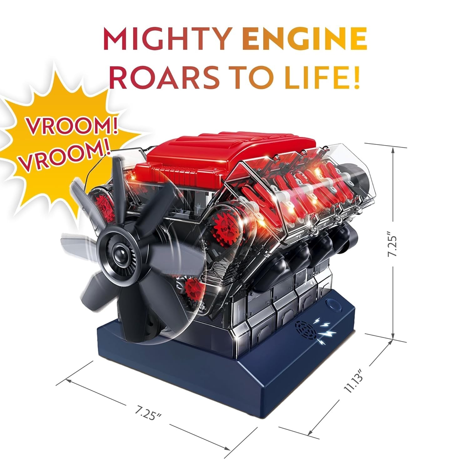 Realistic Working Mini V8 Engine Kit for STEM