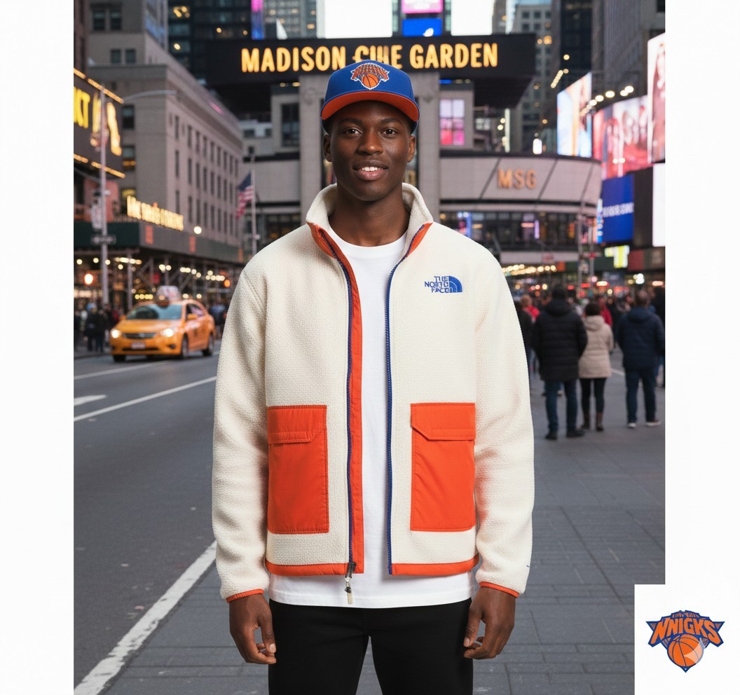 The North Face Color Block Mets Oilers Knicks FullZip Soft Fleece